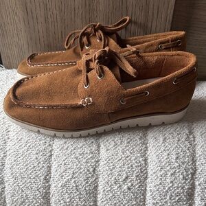 Seychelles Tan Suede Women's Boat Shoes